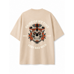 T-Shirt oversize unisexe greige brown SAINT OF MY TIME | VERY BAD WOD