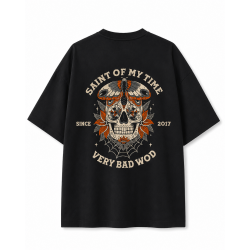 Unisex black oversized T-Shirt SAINT OF MY TIME | VERY BAD WOD
