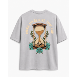 Unisex grey green oversized T-Shirt WAKE UP BEFORE TIME CAP | VERY BAD WOD