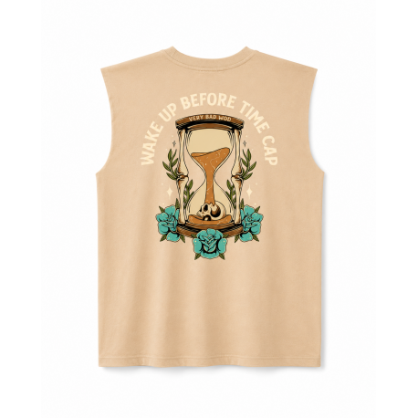 Muscle Tank Oversize Brun grège Wake up before time cap Very Bad Wod
