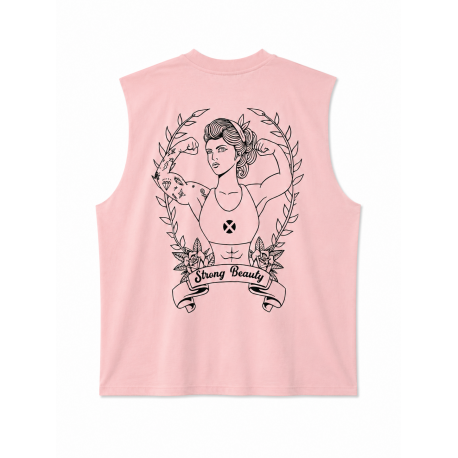 Muscle Tank Oversize Very Bad Wod Strong Beauty rose clair Muscle tank sport
