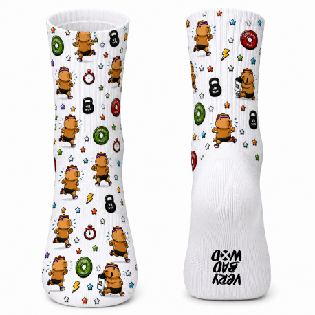 Chaussettes Very Bad Socks Capybara Run Blanc