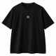 Vue avant du t-shirt oversize noir French Wod Engine avec emblème blanc.