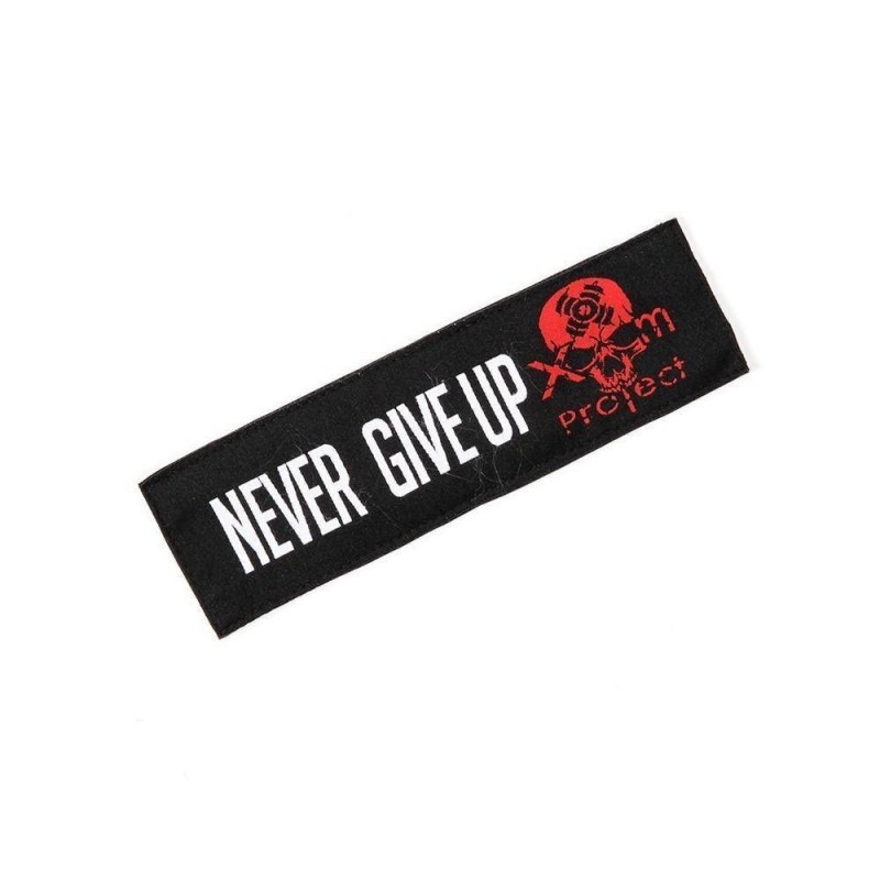 Distributeur Grossiste Patch Broderie Velcro XOOM PROJECT Noir NEVER GIVE UP TRAINING DISTRIBUTION