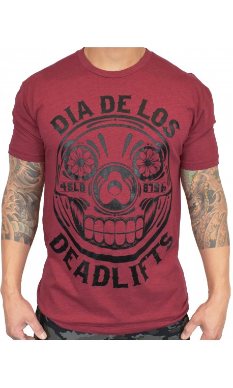 T-shirt red DIA DE LOS DEADLIFT for men | PROJECT X