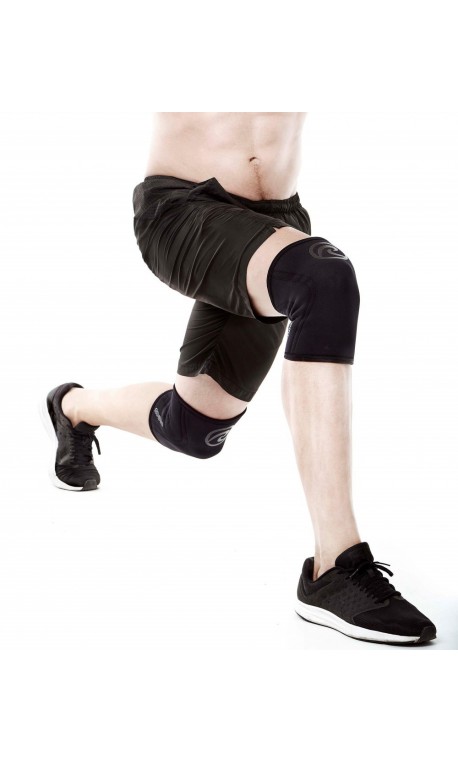 7 mm pair of Knee Sleeves Black and Carbon | REHBAND