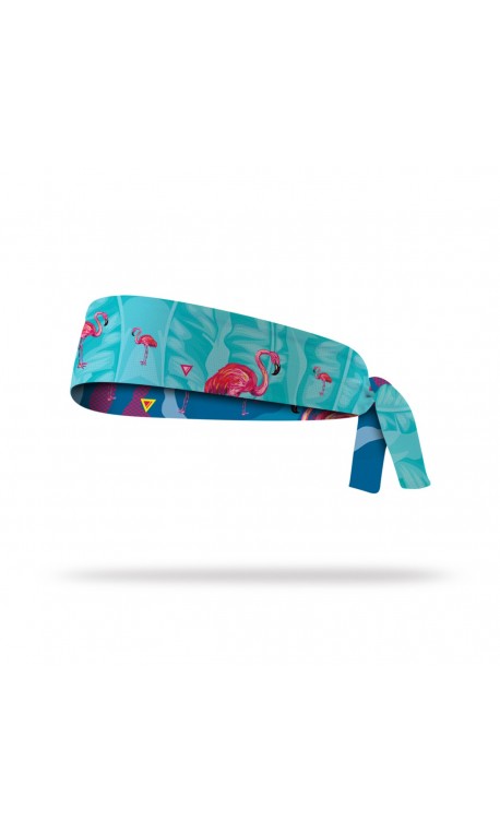 Reversible workout tie headband FLAMINGO| LITHE APPAREL