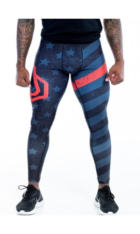 FEED ME FIGHT ME Legging homme multicolor THIN RED LIGNE ENDURANCE