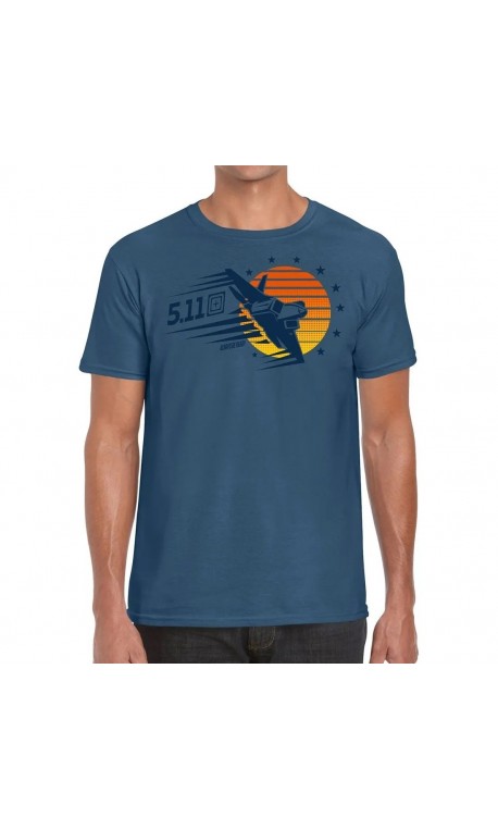 T-shirt Homme bleu SUNSET FIREPOWER 2020 Q3 | 5.11 TACTICAL