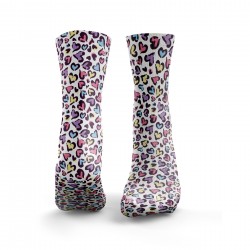 Chaussettes multicolores LEOPARD PRINT HEART| HEXXEE SOCKS