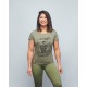Training T-shirt heather green FRENCH WOD for women | VERY BAD WOD x WILL LENNART TATOO