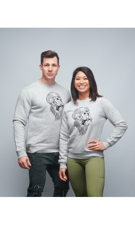 Sweat-shirt unisexe gris GORILLA OPS by VERY BAD WOD