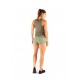 Training muscle tank green khaki RACERBACK for women - SAVAGE BARBELL