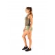 Training muscle tank green khaki RACERBACK for women - SAVAGE BARBELL