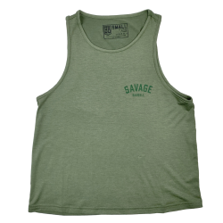 Training muscle tank green khaki RACERBACK for women - SAVAGE BARBELL