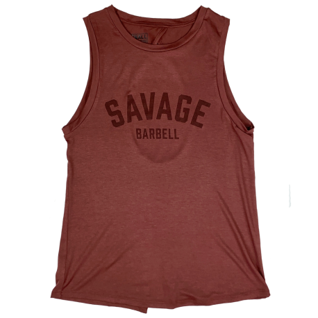 Training cross tank TIE-BACK vintage brick for women | SAVAGE BARBELL