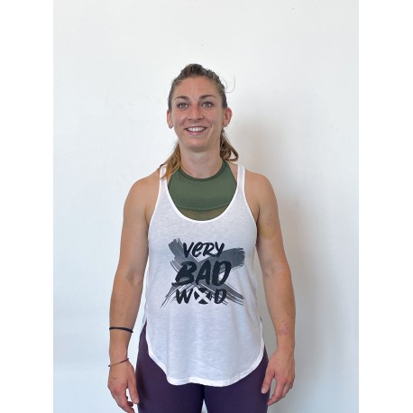 Débardeur fendu Femme Blanc BRUSH | VERY BAD WOD