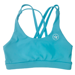 Training bra blue 4 STRAPS LOW CUT TEAL for women | SAVAGE BARBELL