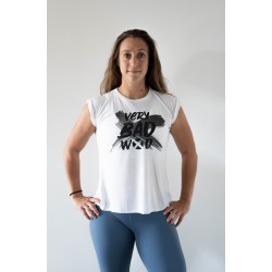 VERY BAD WOD T-shirt manches roulotées Femme blanc BRUSH