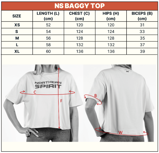 guide des tailles northern spirit ns baggy top training distribution